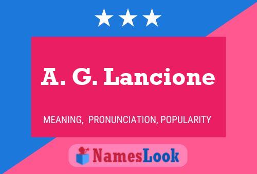 A. G. Lancione 名字海报