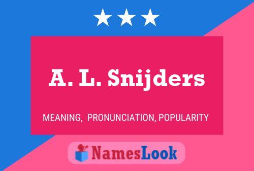 A. L. Snijders 名字海报