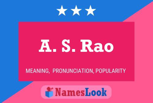 A. S. Rao 名字海报