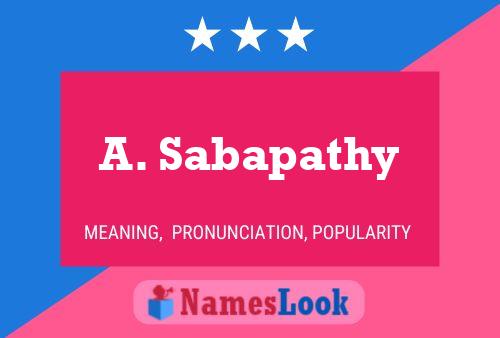 A. Sabapathy 名字海报