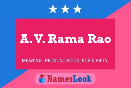 A. V. Rama Rao 名字海报