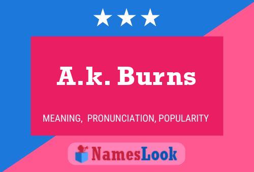 A.k. Burns 名字海报