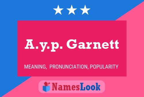 A.y.p. Garnett 名字海报