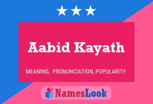 Aabid Kayath 名字海报