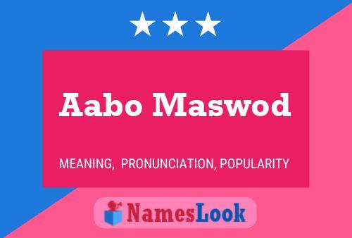 Aabo Maswod 名字海报