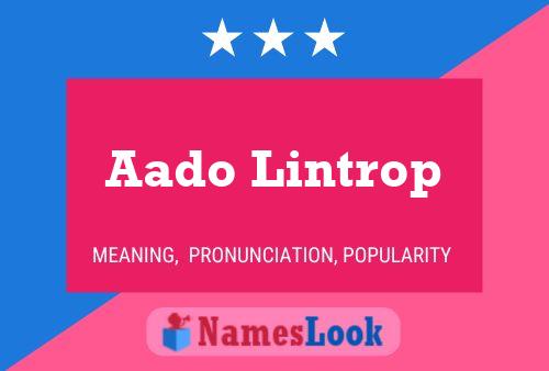 Aado Lintrop 名字海报