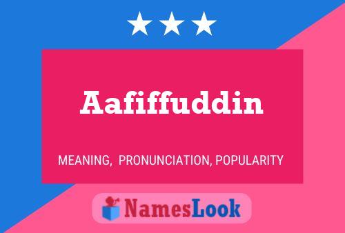 Aafiffuddin 名字海报