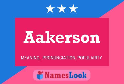 Aakerson 名字海报