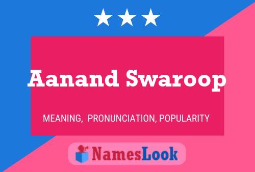 Aanand Swaroop 名字海报