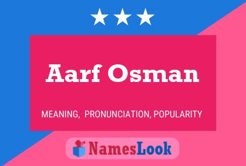 Aarf Osman 名字海报