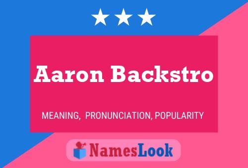 Aaron Backstro 名字海报