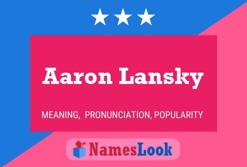 Aaron Lansky 名字海报