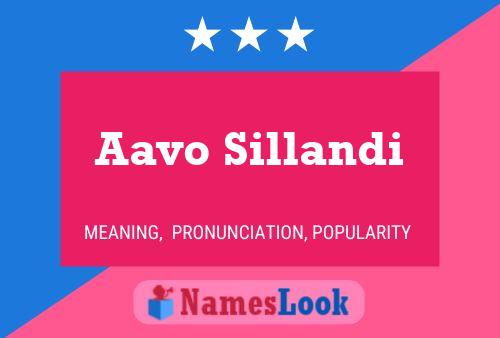 Aavo Sillandi 名字海报