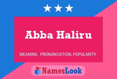 Abba Haliru 名字海报