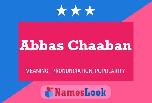 Abbas Chaaban 名字海报