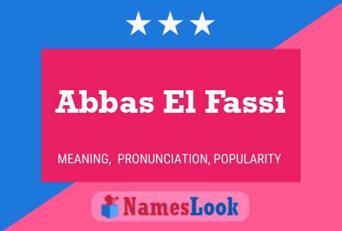 Abbas El Fassi 名字海报