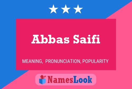 Abbas Saifi 名字海报