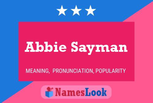 Abbie Sayman 名字海报