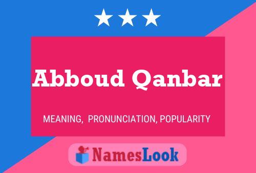 Abboud Qanbar 名字海报