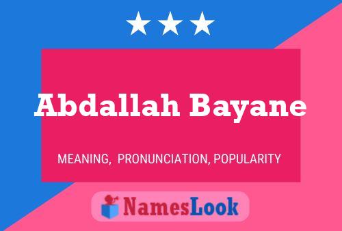 Abdallah Bayane 名字海报