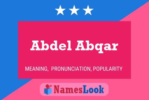 Abdel Abqar 名字海报