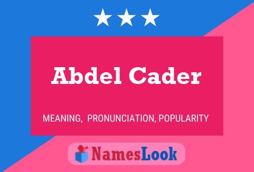 Abdel Cader 名字海报