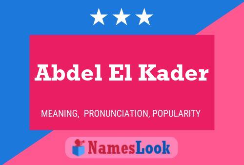 Abdel El Kader 名字海报