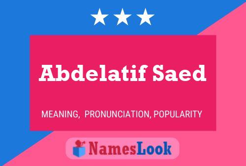 Abdelatif Saed 名字海报