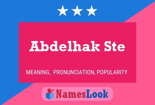 Abdelhak Ste 名字海报