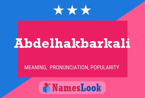 Abdelhakbarkali 名字海报