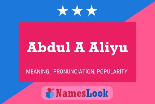 Abdul A Aliyu 名字海报