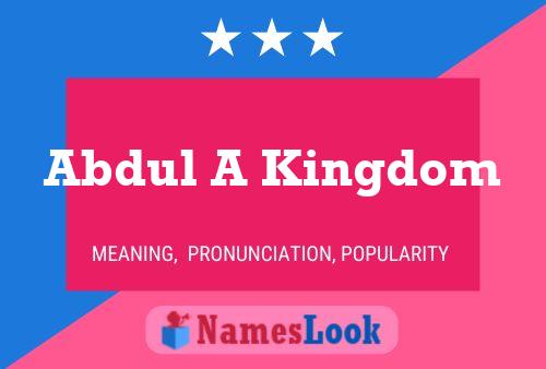 Abdul A Kingdom 名字海报