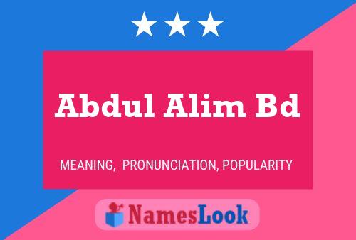 Abdul Alim Bd 名字海报