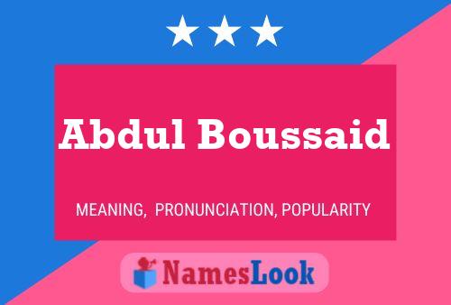 Abdul Boussaid 名字海报