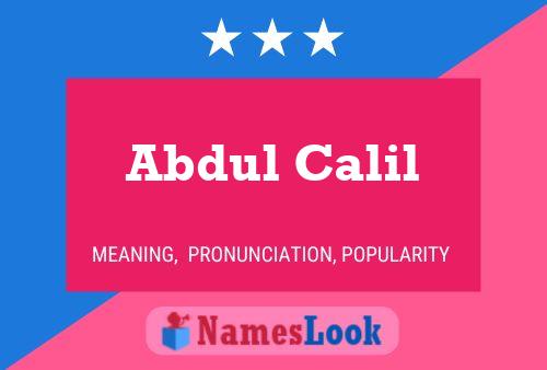 Abdul Calil 名字海报