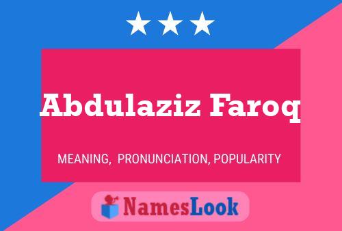 Abdulaziz Faroq 名字海报