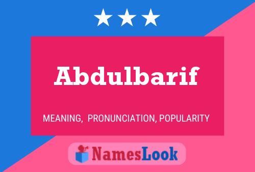 Abdulbarif 名字海报