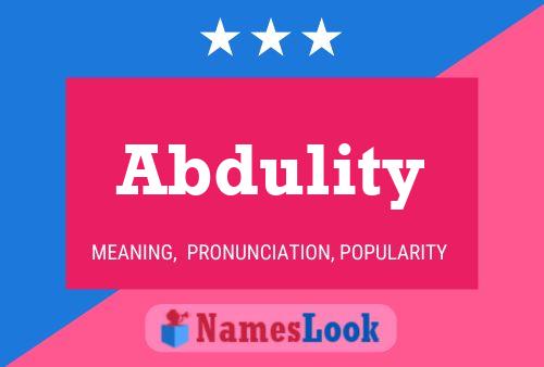 Abdulity 名字海报