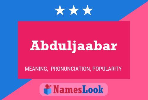 Abduljaabar 名字海报