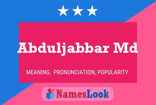 Abduljabbar Md 名字海报