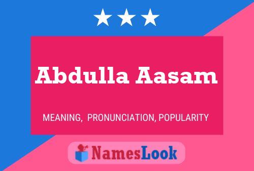 Abdulla Aasam 名字海报