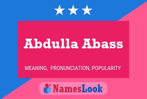 Abdulla Abass 名字海报