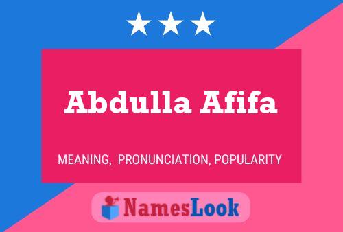 Abdulla Afifa 名字海报