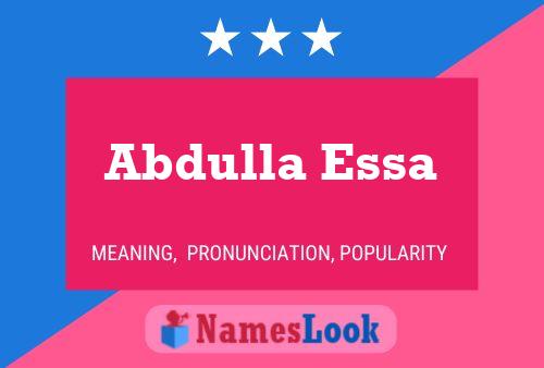 Abdulla Essa 名字海报