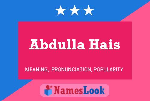 Abdulla Hais 名字海报