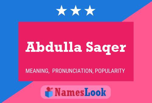 Abdulla Saqer 名字海报