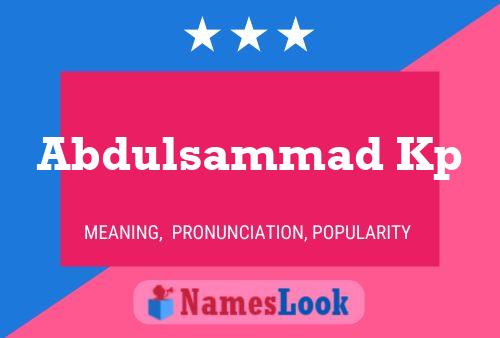 Abdulsammad Kp 名字海报