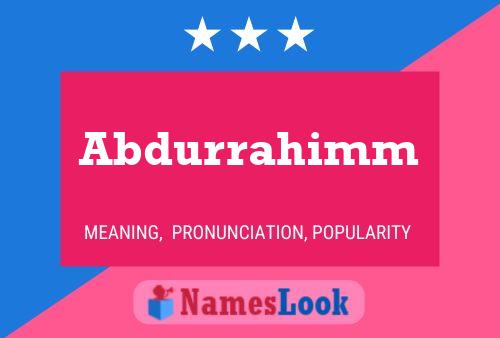 Abdurrahimm 名字海报