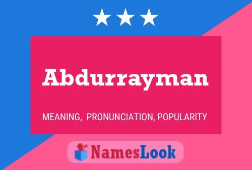 Abdurrayman 名字海报