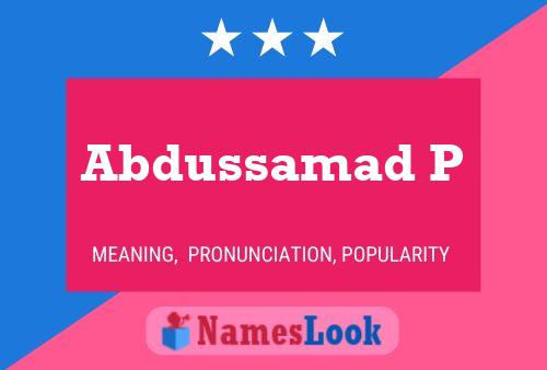 Abdussamad P 名字海报